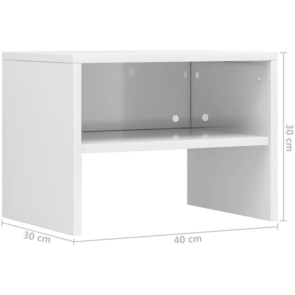 Comodino Bianco Lucido 40x30x30 cm in Legno Multistrato - Foto 12