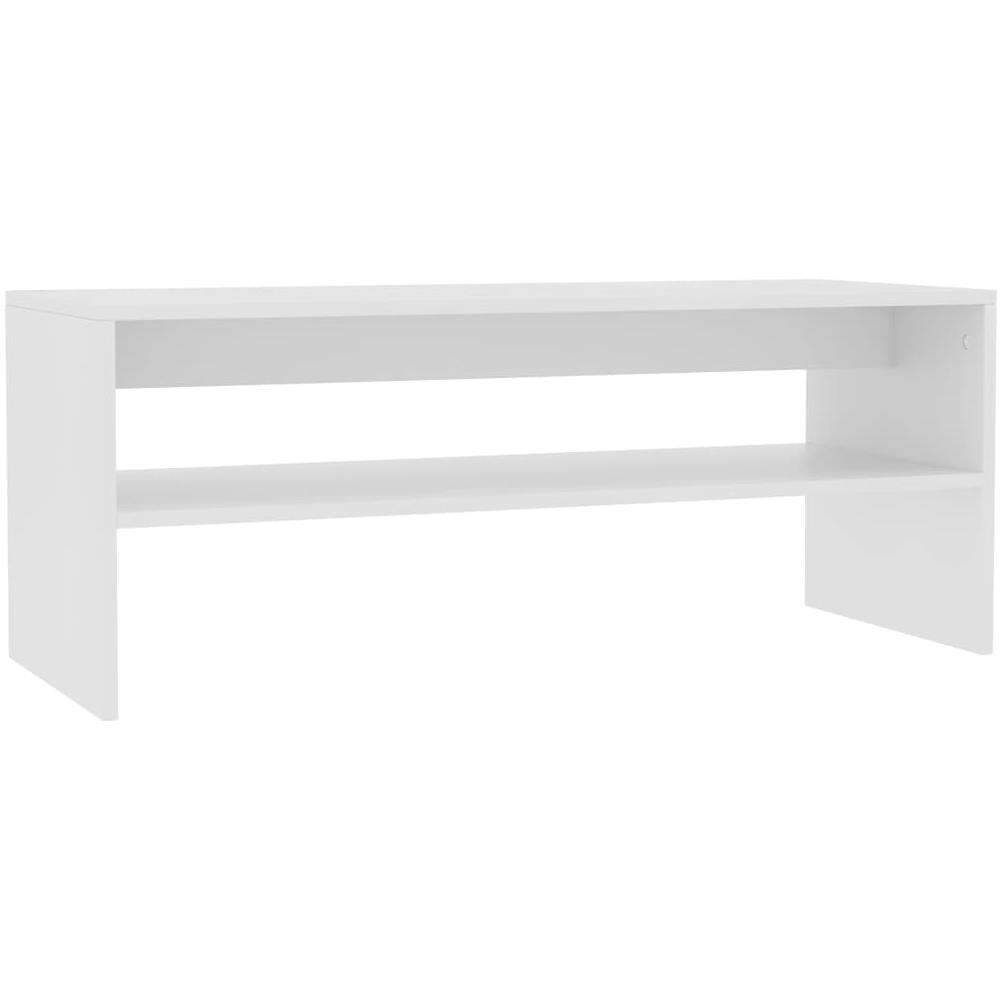 Tavolino da Salotto Bianco 100x40x40 cm in Legno Multistrato - Foto 2