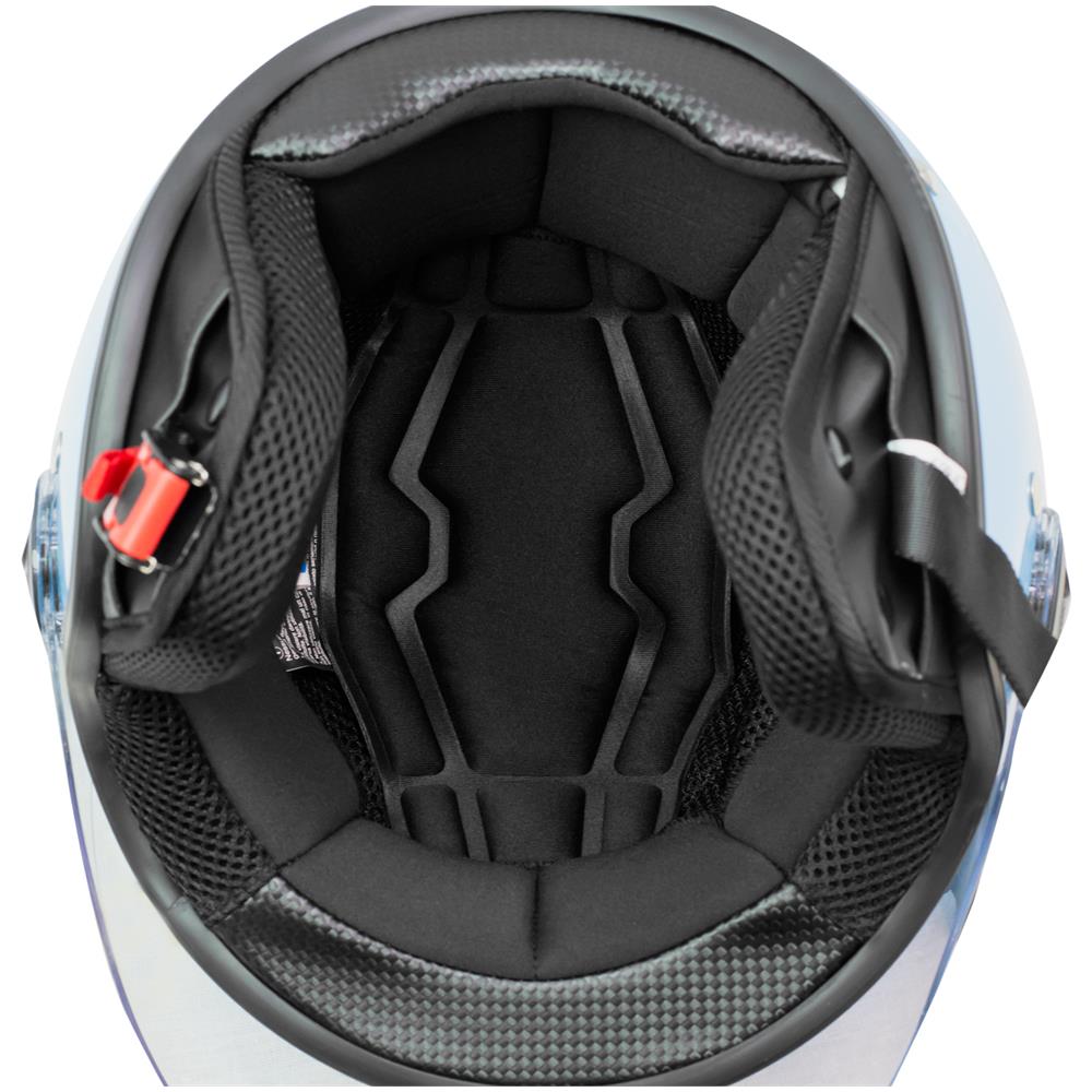 Casco Jet Scooter Moto Quad Omologato Ece 22 05 Visiera Azzurro Xl - Foto 2