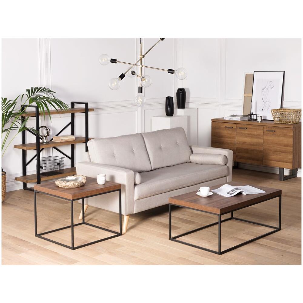 Tavolino Da Caffè In Legno Scuro / nero Delano - Foto 1