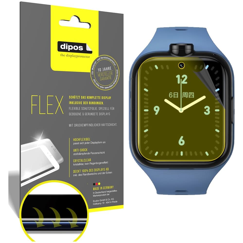 Dipos FLEX Schutzfolie Für GRV FC1 Smartwatch - Full Cover Displayschutz