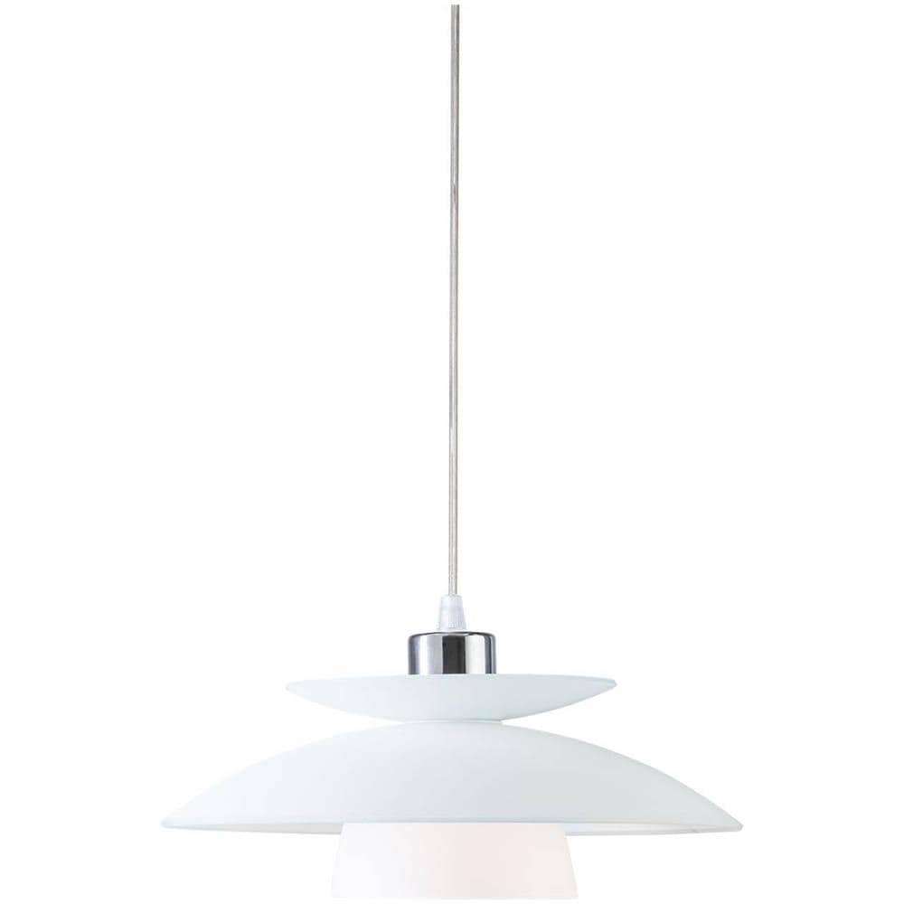 Sospensione A Soffitto A Cupola A 1 Luce Cromo, Vetro Opalino, E14 - Foto 1