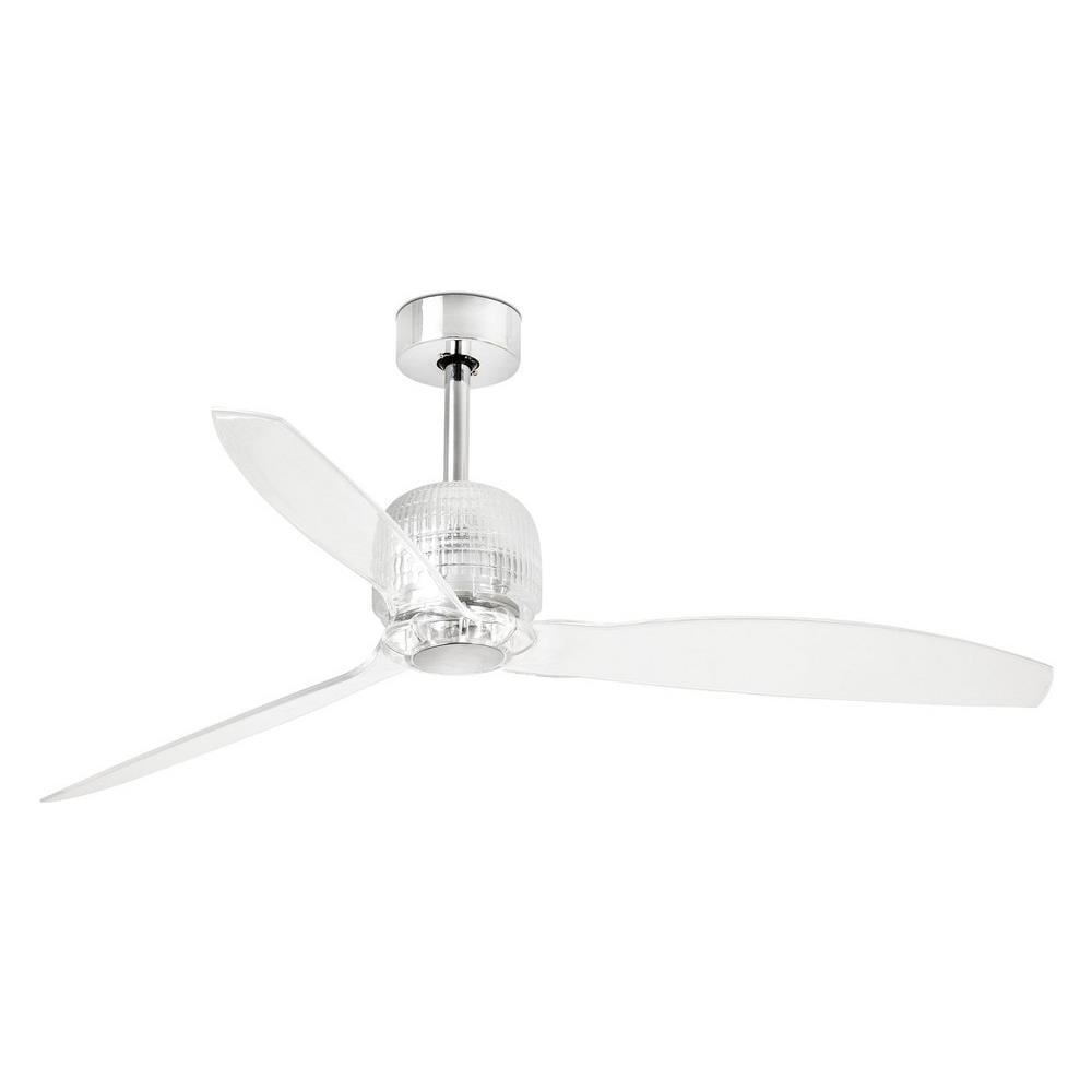 Faro Barcelona Faro 33394d Cromo Trasparente Ventilatore Senza Luce Deco Fan Cromo - Foto 1