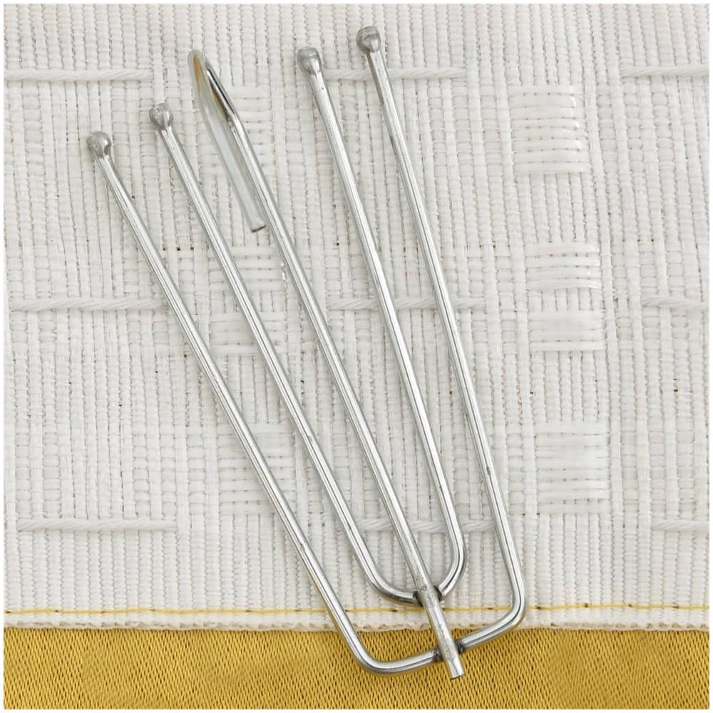 Tende Oscuranti Con Ganci Effetto Lino 2 Pz Gialle 140x245 Cm - Foto 3