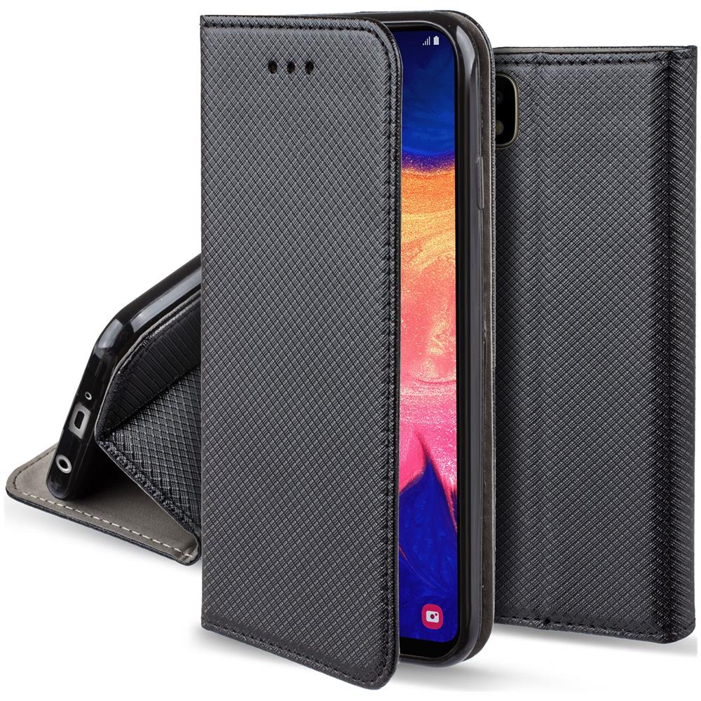 Cover Per Samsung A10, Nero - Custodia A Libro Flip Smart Magnetica Con Appoggio E Porta Carte - Foto 1