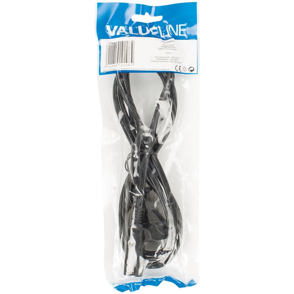 VLEP11040B20, Maschio / femmina, Power plug type C, C7 coupler, Nero, Cloruro di polivinile (PVC)  - Foto 1