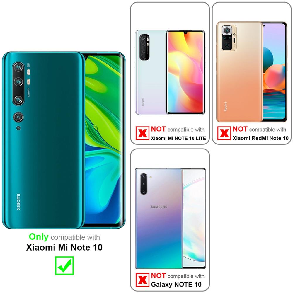 Custodia Compatibile Con Xiaomi Mi Note 10 In Bruno Caffè - Coperchio Protettiva Con Chiusura Magnetica, Funzione Stand E Tasca Per Le Carte - Foto 2