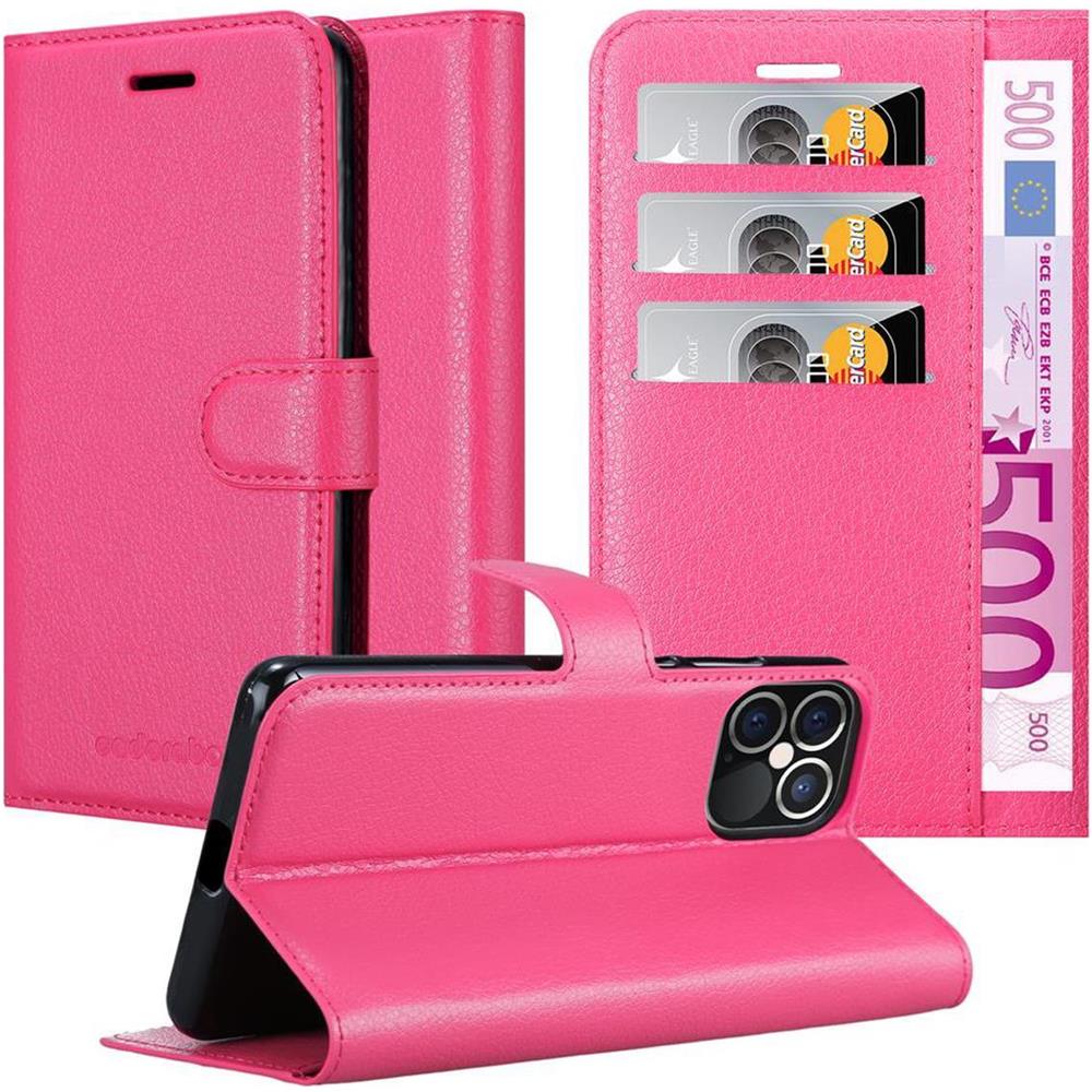 Custodia Compatibile Con Apple Iphone 12 (6,7"" Zoll) In Rosa Vivo - Coperchio Protettiva Con Chiusura Magnetica, Funzione Stand E Tasca Per Le Carte - Foto 1