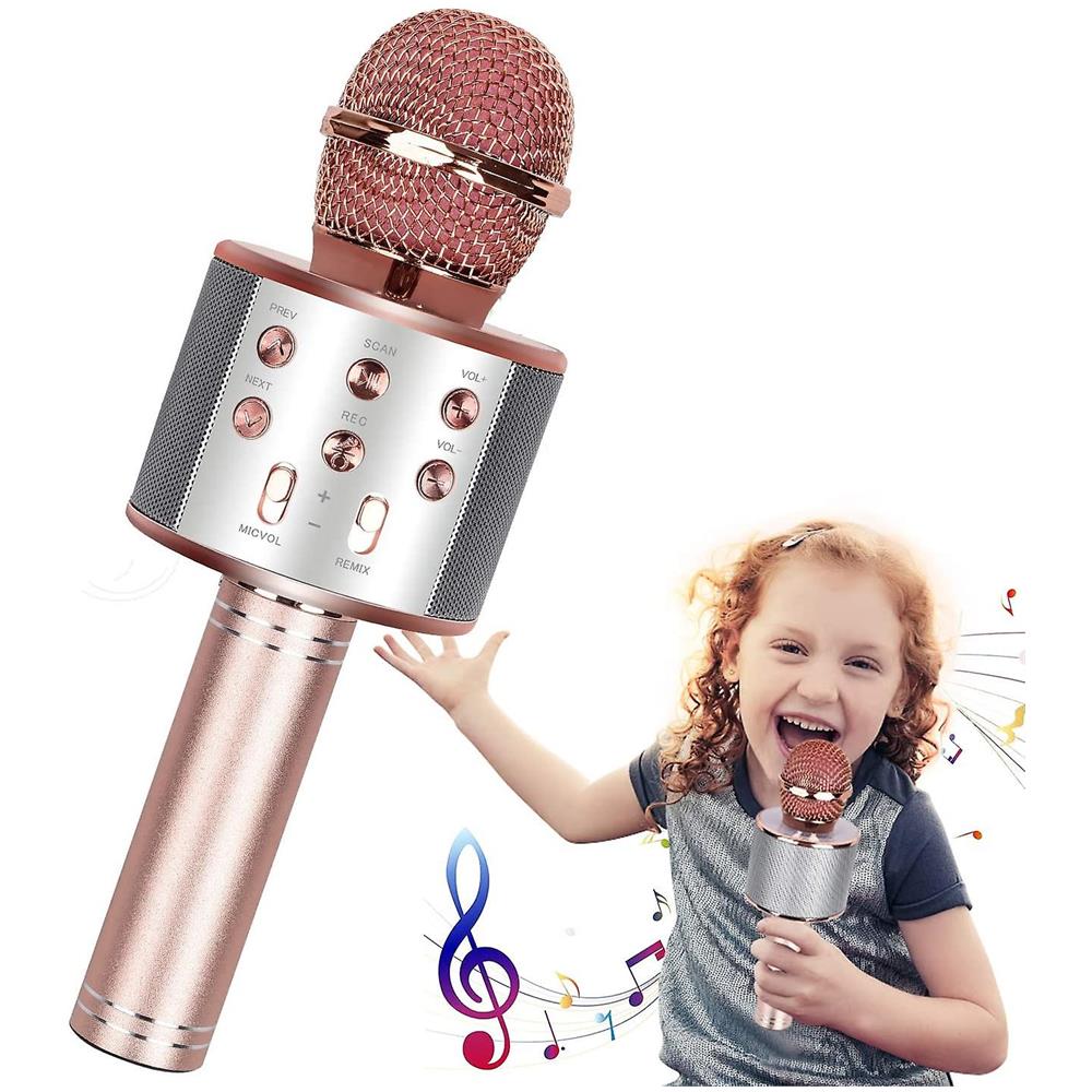 HTN Microfono, Microfono Karaoke Bluetooth Wireless Per Bambini