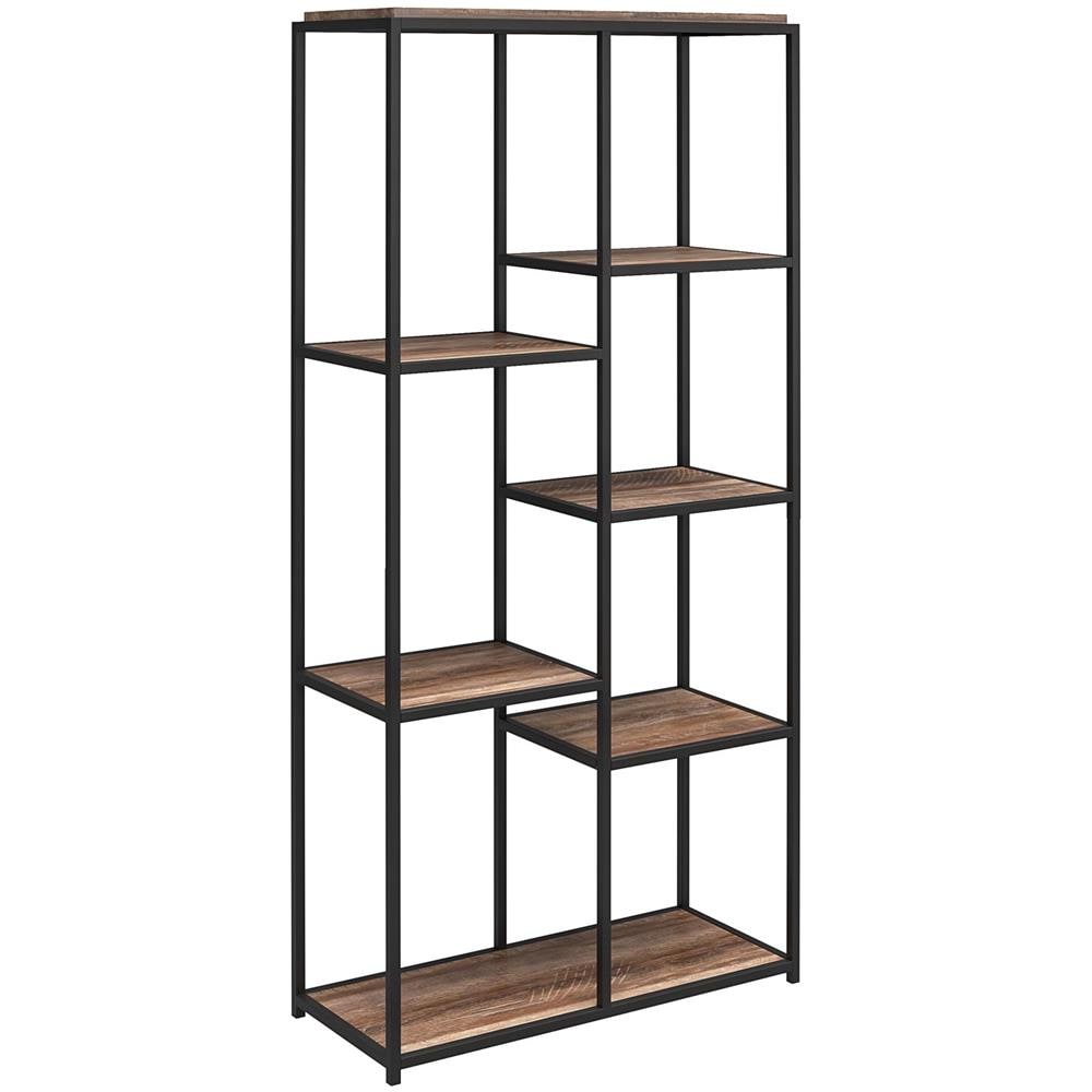 Libreria DUMOS A 5 Ripiani, 150x50x30 Cm, Organizer Per CD E Libri, Struttura In Metallo, Marrone, Con Kit Anti-ribaltamento - 3