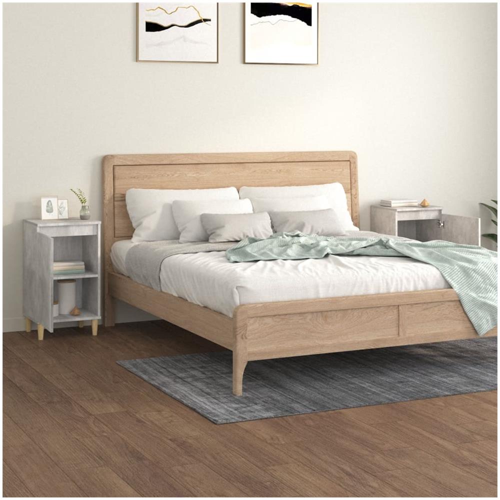 Comodini 2 Pz Grigio Cemento 40x35x70 Cm In Legno Multistrato - Foto 3
