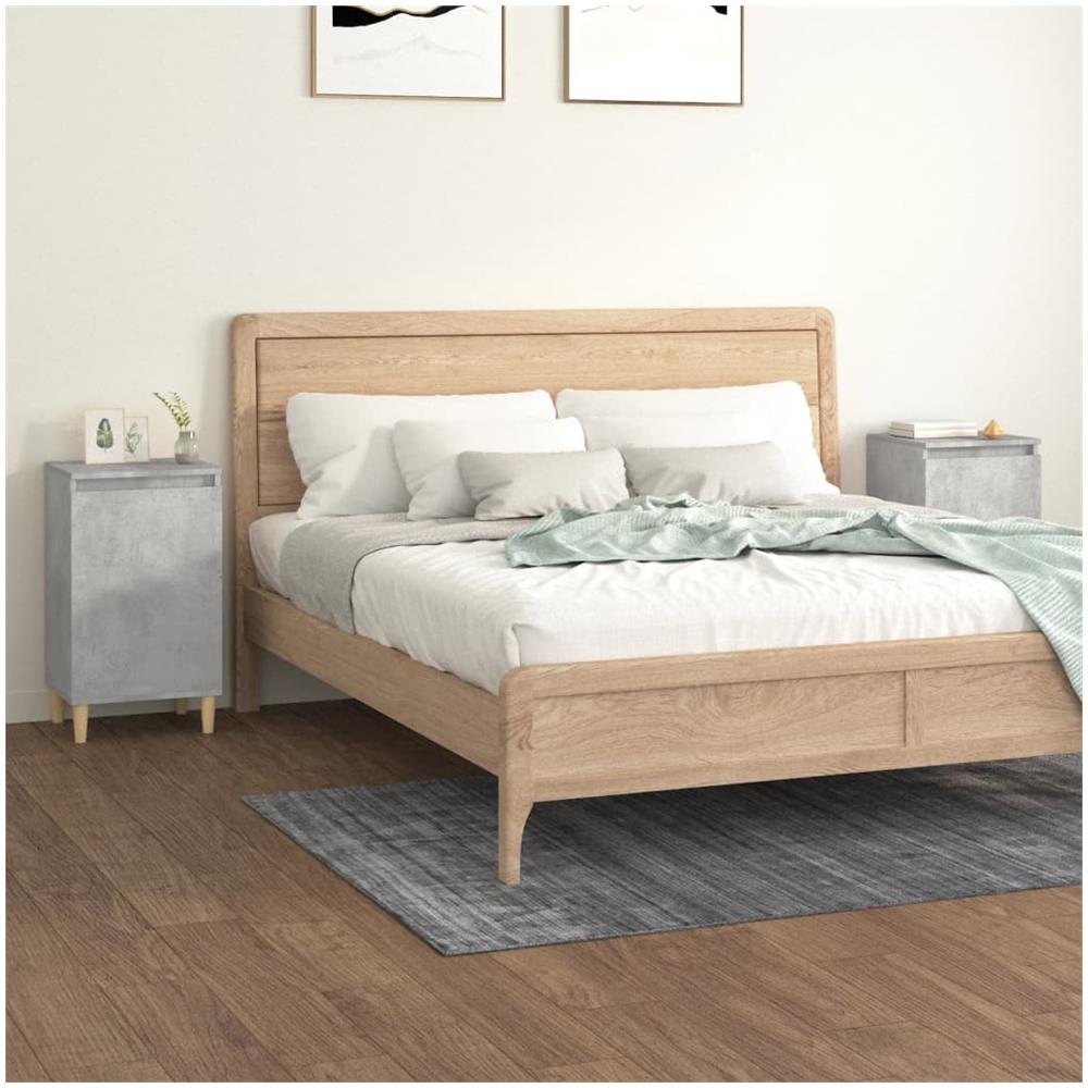 Comodini 2 Pz Grigio Cemento 40x35x70 Cm In Legno Multistrato - Foto 1