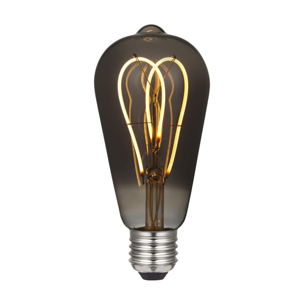 Lampadina Vintage Color Grigio Fumè Con Led A Filamenti Curvi - Foto 1