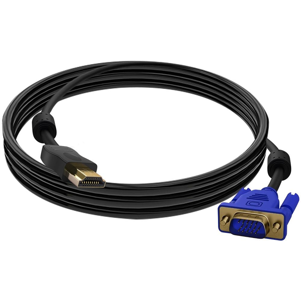 Cavo Hdmi Maschio Verso Vga Maschio 15 Pin 1,8m Trasmissiome Audio E Video Nero - Foto 1
