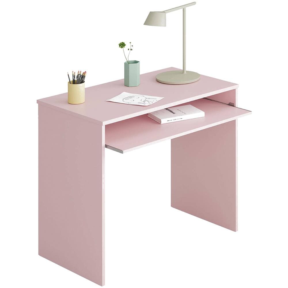 Scrivania Dayton, Scrittoio Per Ufficio Con Ripiano, Tavolo Da Studio Porta Pc Da Ufficio O Cameretta, Tavolo Da Studio, 90x54h79 Cm, Rosa - Foto 4
