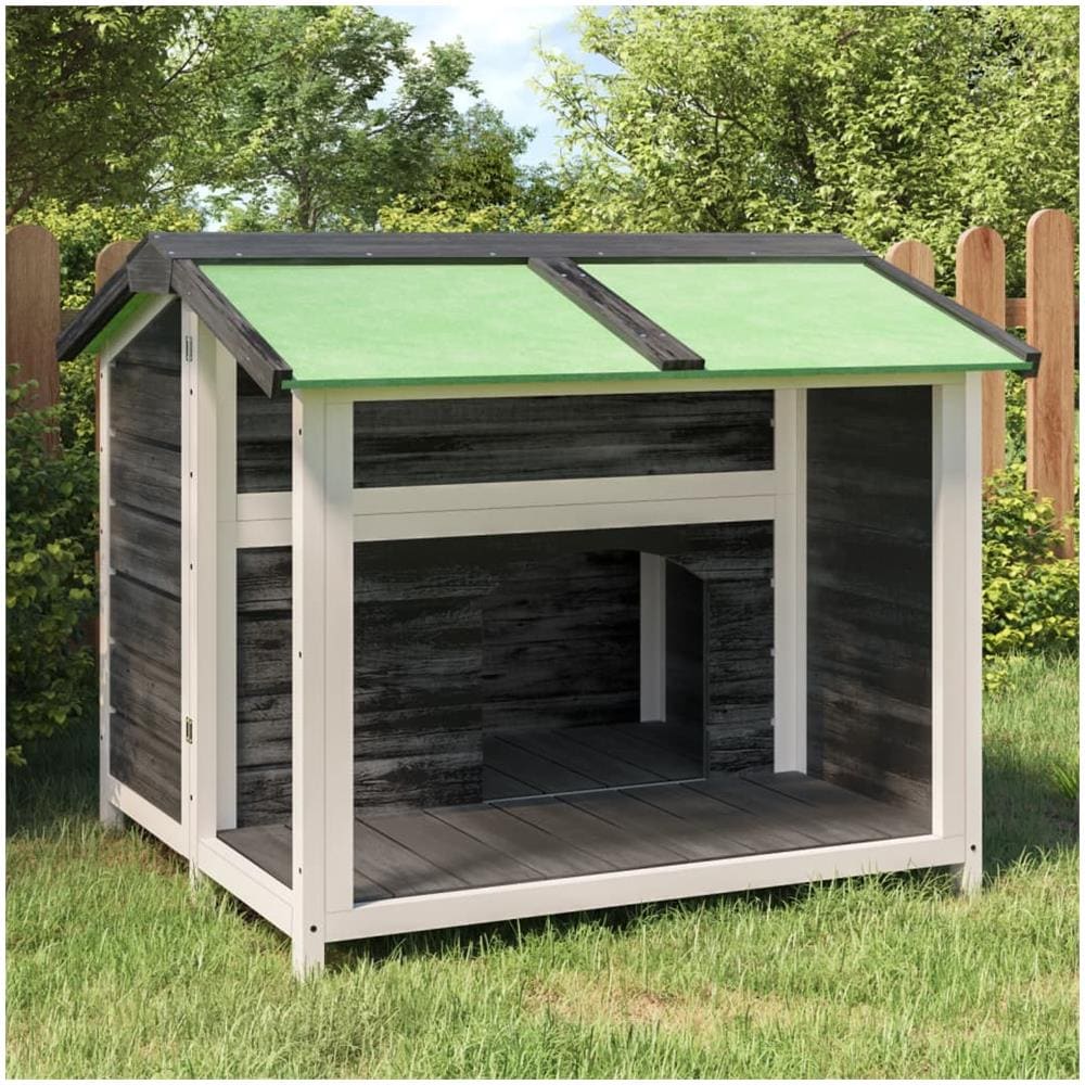 Cuccia Per Cani Grigia 96x87x80,5 Cm In Legno Massello Di Pino - Foto 1