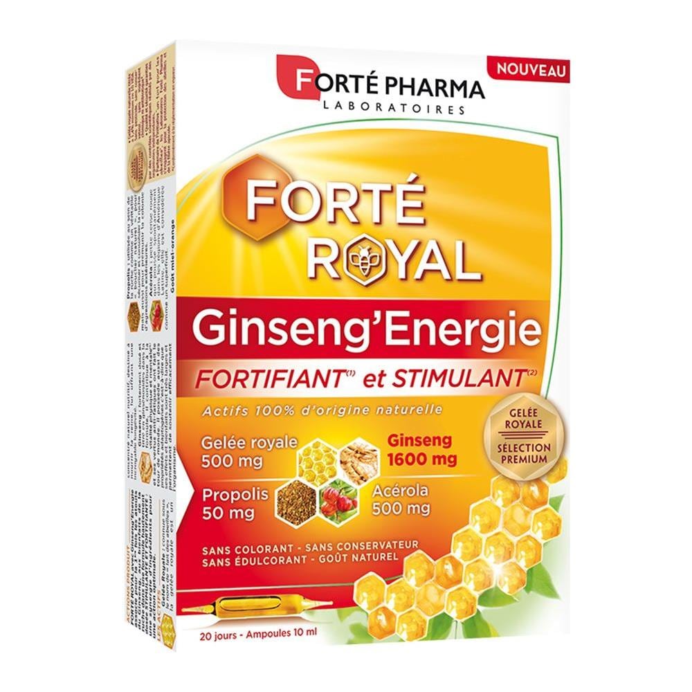 Ginseng'energie Arricchito Con Ginseng, Acerola, Pappa Reale E Propoli 20 Fiale Forté Royal - Foto 1