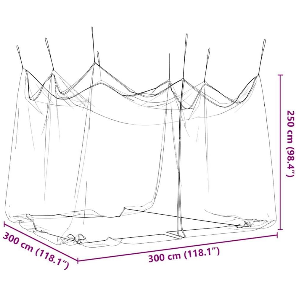 Zanzariera per Interni Esterni 156 Rete Nera 300x300x250 cm - Foto 8