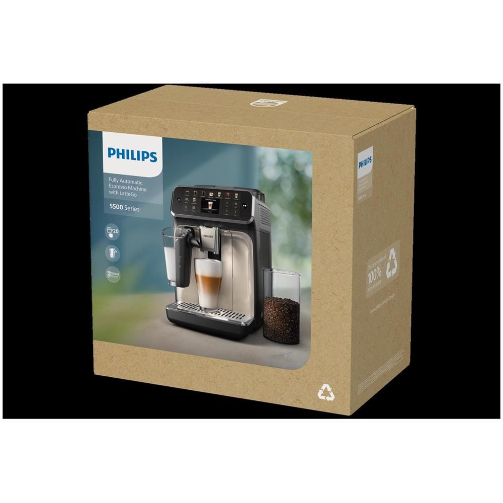Macchina da Caffè Espresso Automatica Latte GO 5500 EP5549/70 Serbatoio 1.8 Lt. Potenza 230 Watt Colore Nero Argento - Foto 6