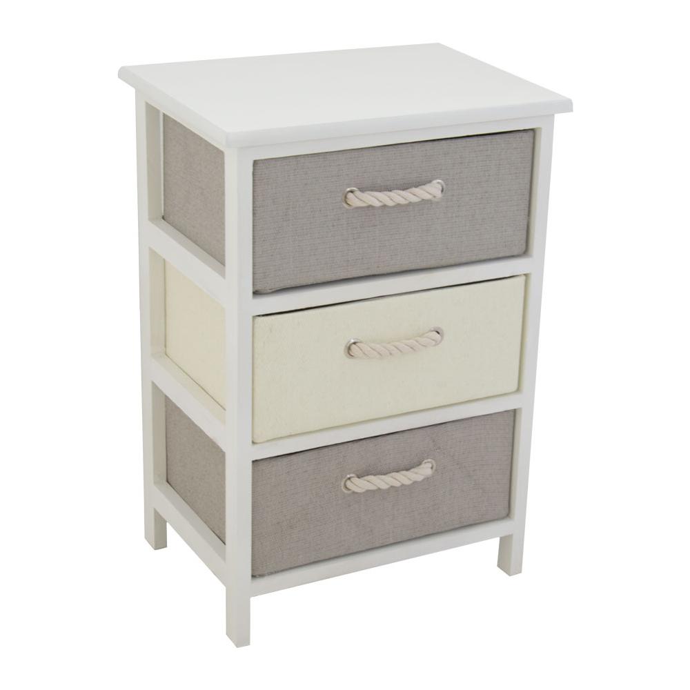 C656423 - Cassettiera in Legno e Rafia Sintetica 3 Cassetti - Foto 2