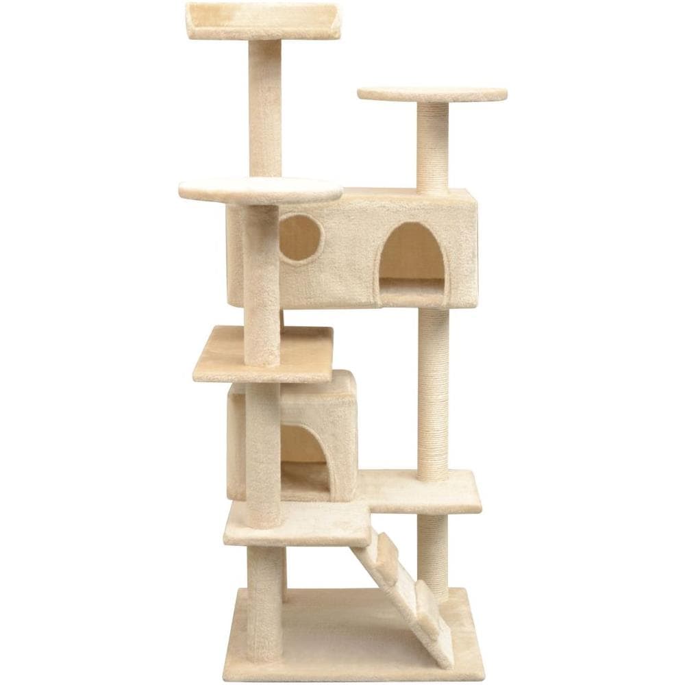 Albero Per Gatti Con Tiragraffi In Sisal 125 Cm Beige - Foto 2