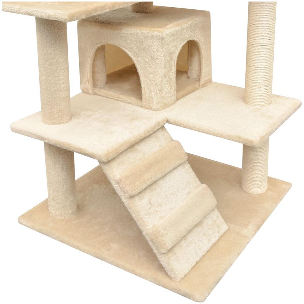 Albero Per Gatti Con Tiragraffi In Sisal 125 Cm Beige - Foto 4