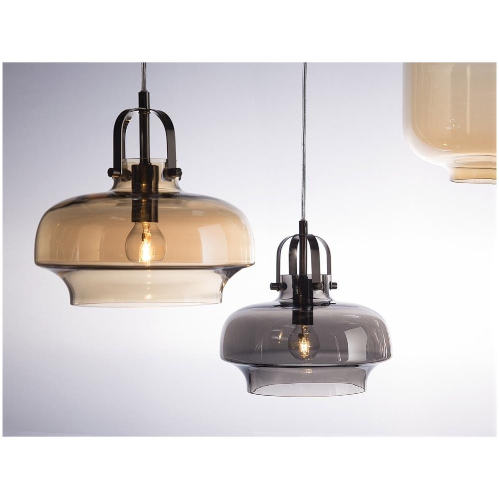 Lampadario Pendente In Vetro Fumè Grigio Wiltz - Foto 2
