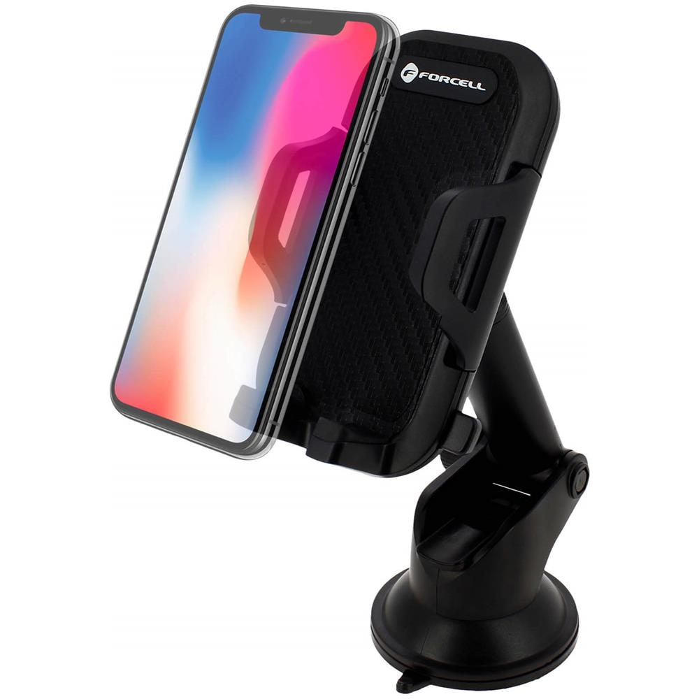 Support Auto Smartphone 47 A 95 Mm Fissaggio Ventosa Rotante, Nero - Foto 1
