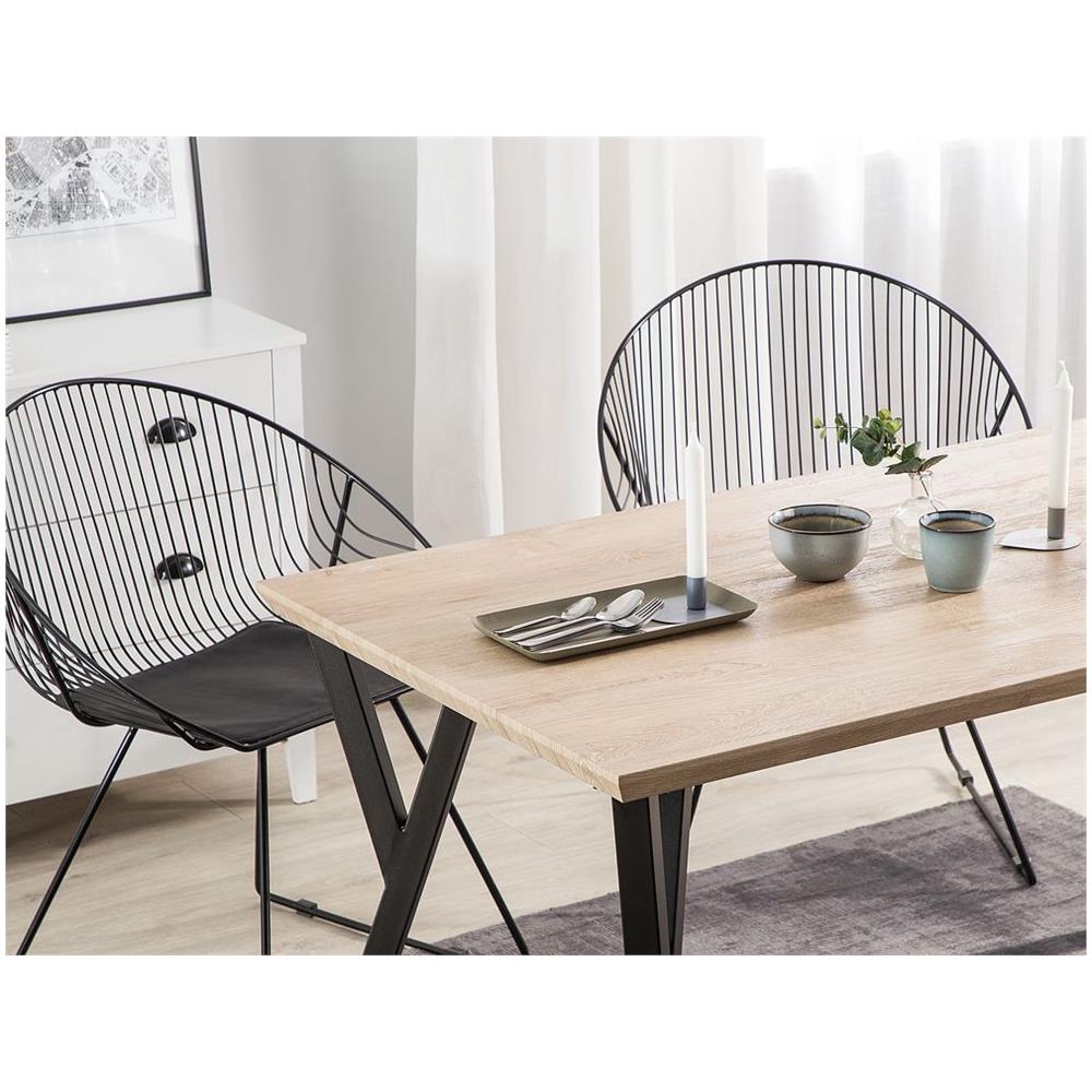 Tavolo Da Pranzo In Legno Chiaro / Nero 140 X 80 Cm Bravo - Foto 2