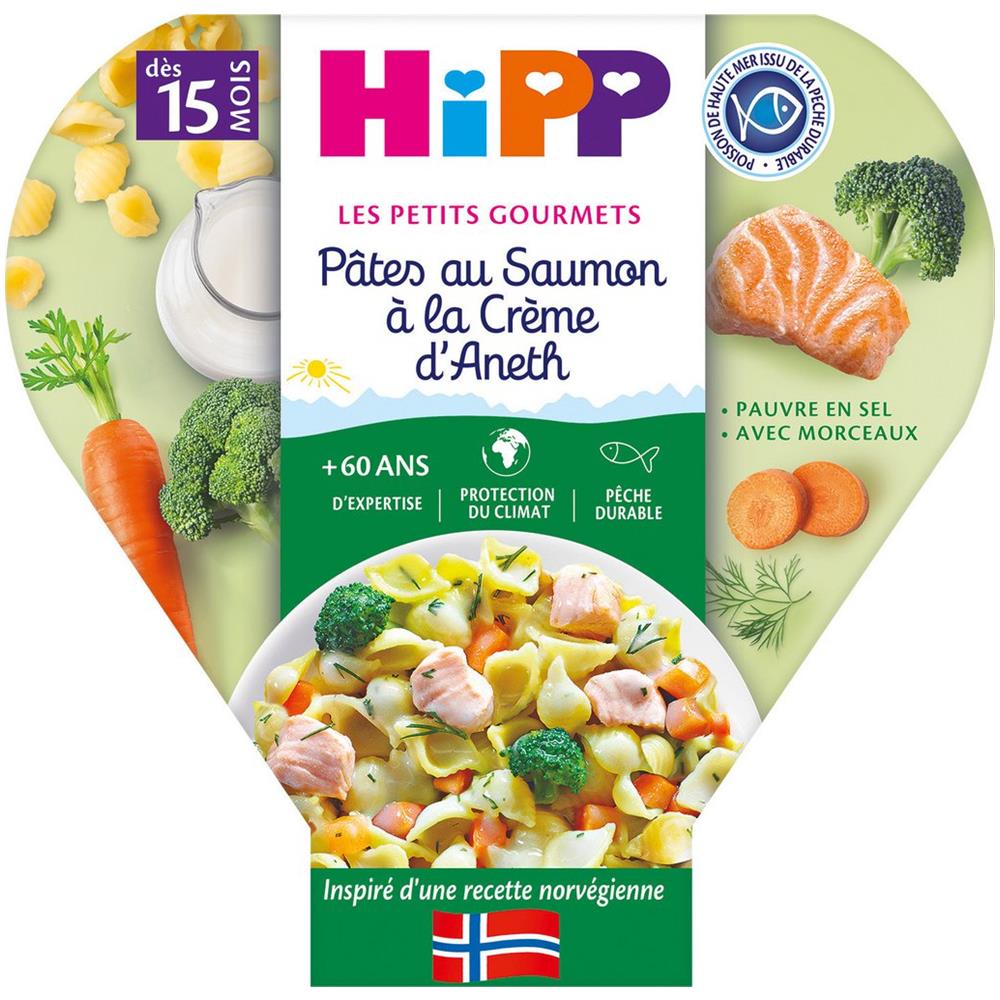 Repas Bébé Dès 15 Mois Pâtes Au Saumon À La Crème D'aneth Bio - Foto 1