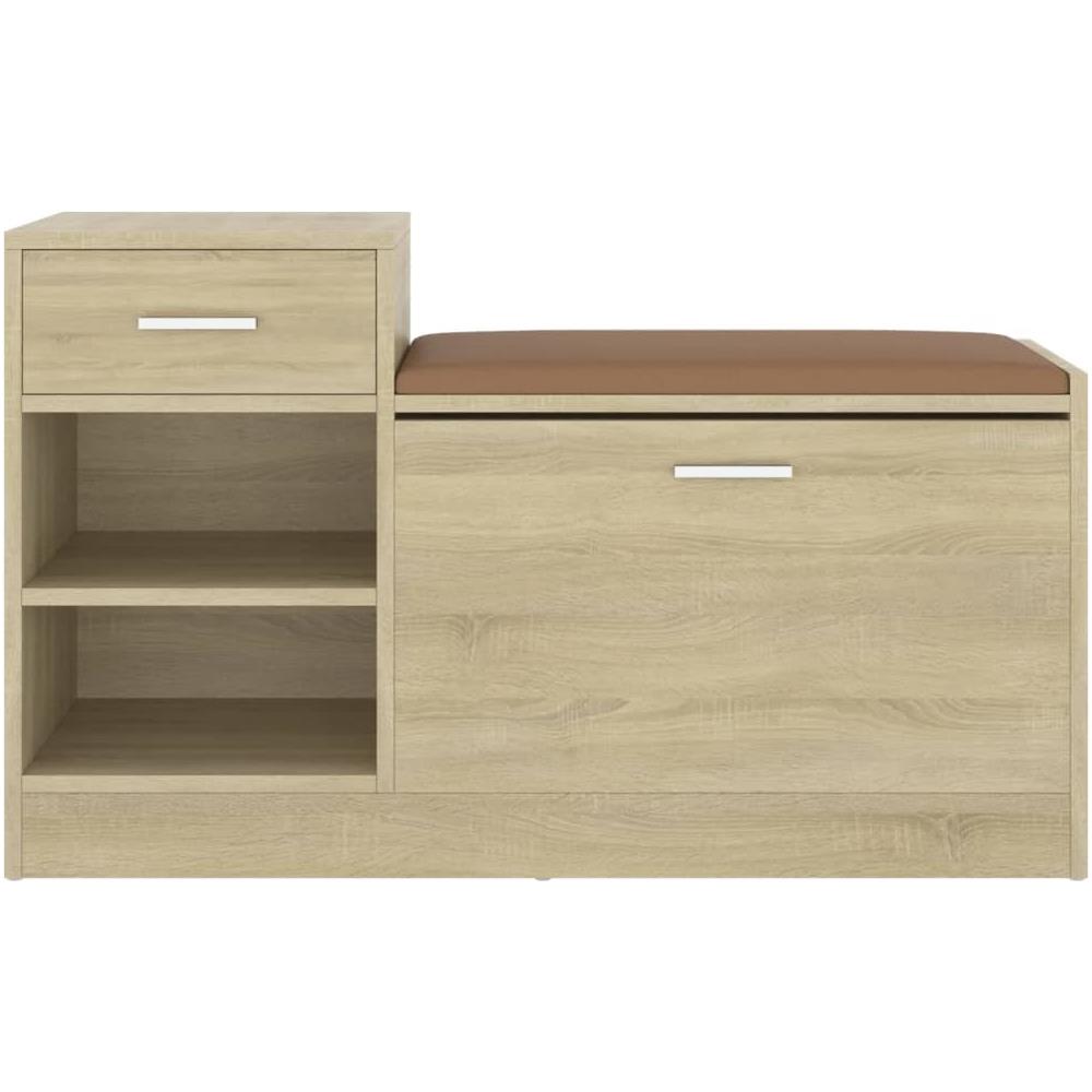 Panca Porta Scarpe Rovere Sonoma 94,5x31x57cm Legno Multistrato - Foto 2