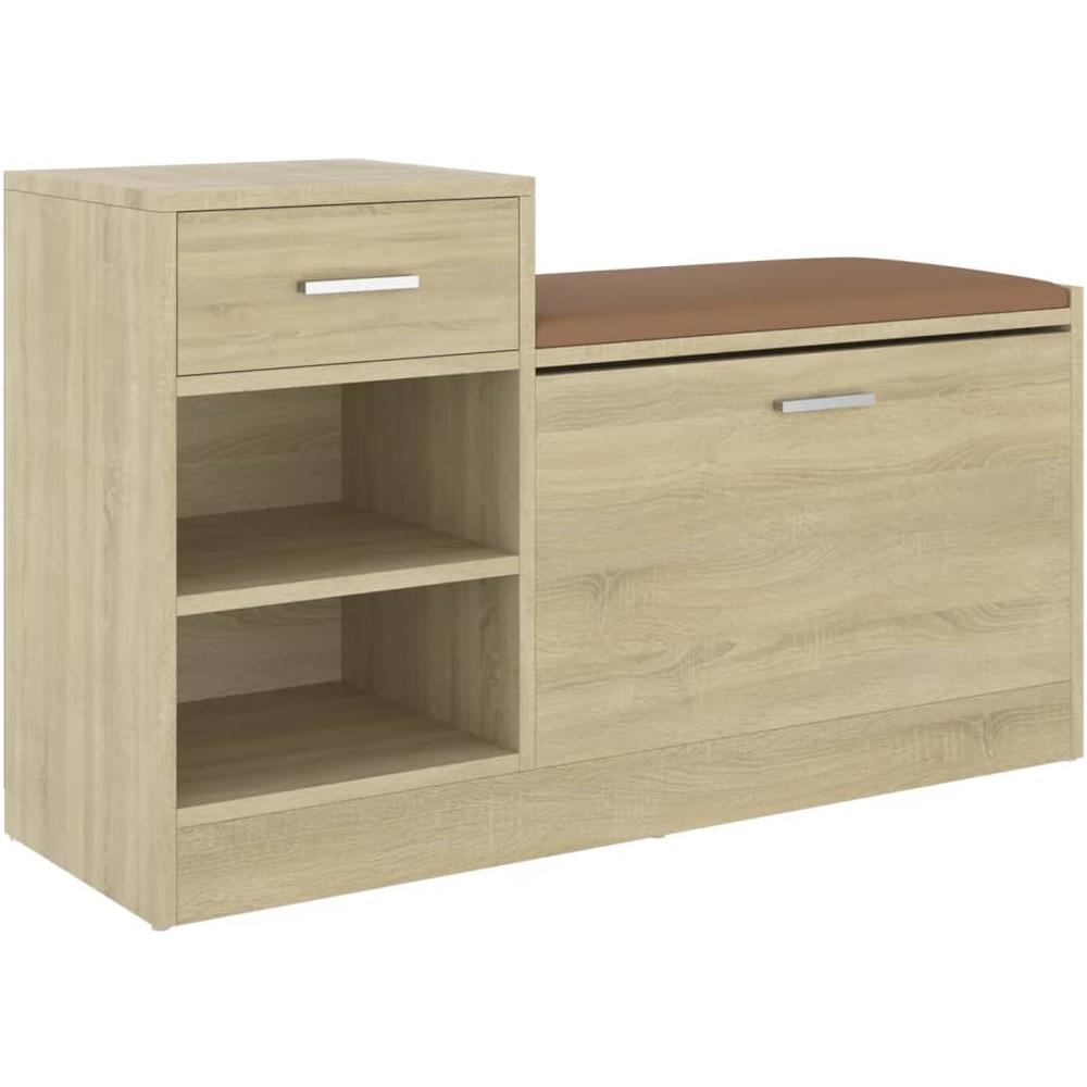 Panca Porta Scarpe Rovere Sonoma 94,5x31x57cm Legno Multistrato - Foto 1
