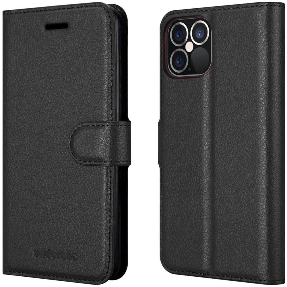 Custodia Compatibile Con Apple Iphone 12 (6,7"" Zoll) In Nero Carbone - Coperchio Protettiva Con Chiusura Magnetica, Funzione Stand E Tasca Per Le Carte - Foto 8