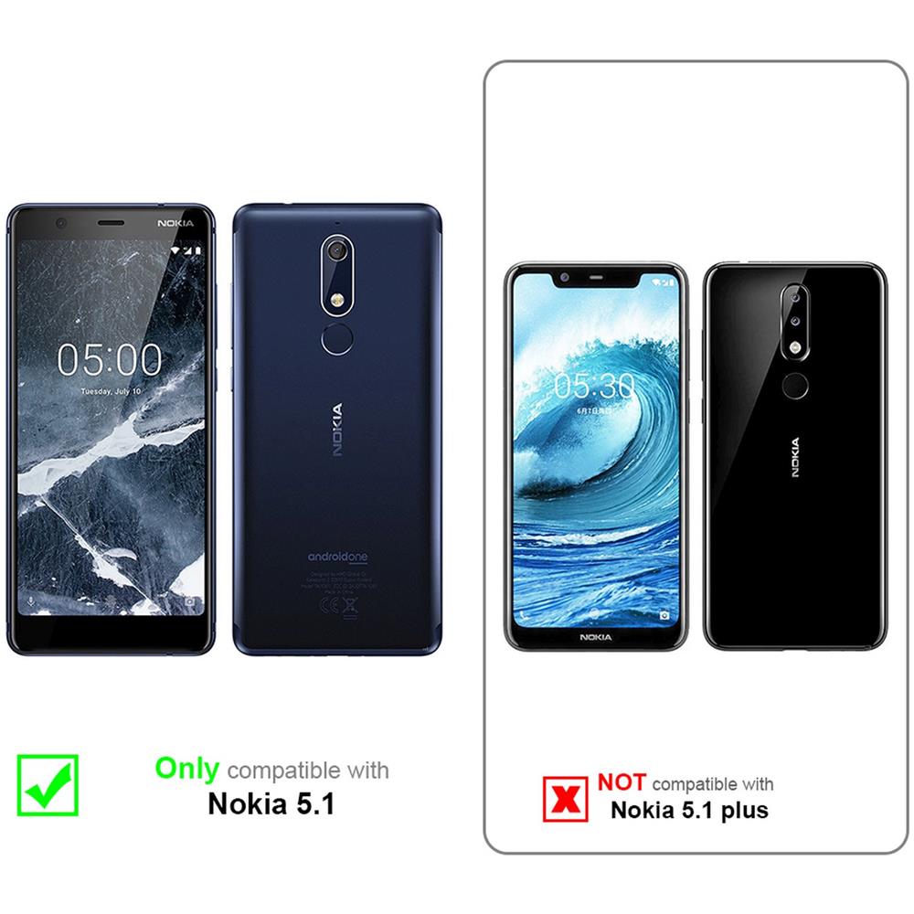 3x Pellicola Armatura A Schermo Intero Compatibile Con Nokia 5.1 2018 In Trasparente Con Nero - 3x Vetro Temperato (tempered) Di Protezione Del Display In Durezza 9h Con 3d Touch - Foto 2