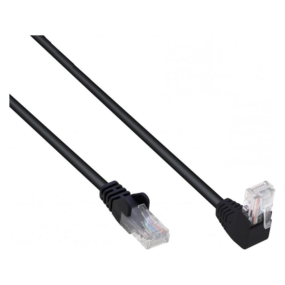 Cavo Di Rete Patch Connettore Angolato 90 Cca Cat. 5e Utp 1m Nero - Foto 2