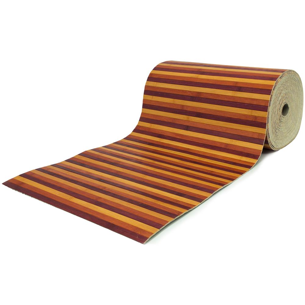 Tappeto Bamboo Passatoia Antiscivolo Degradè Colore Rosso 50x240 Rosso - Foto 1