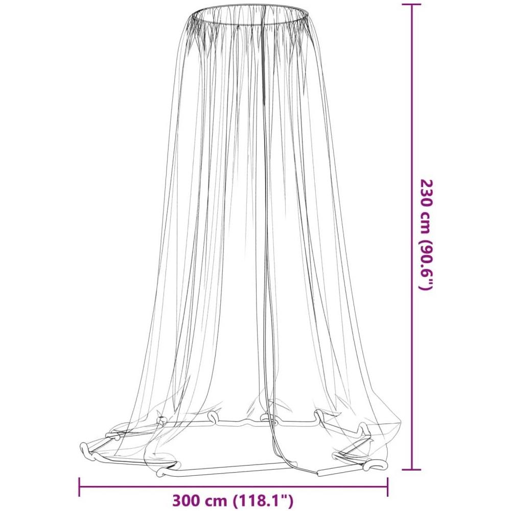 Zanzariera per Ombrellone 220 Rete Nera ÃŽù¦300x230 cm - Foto 6