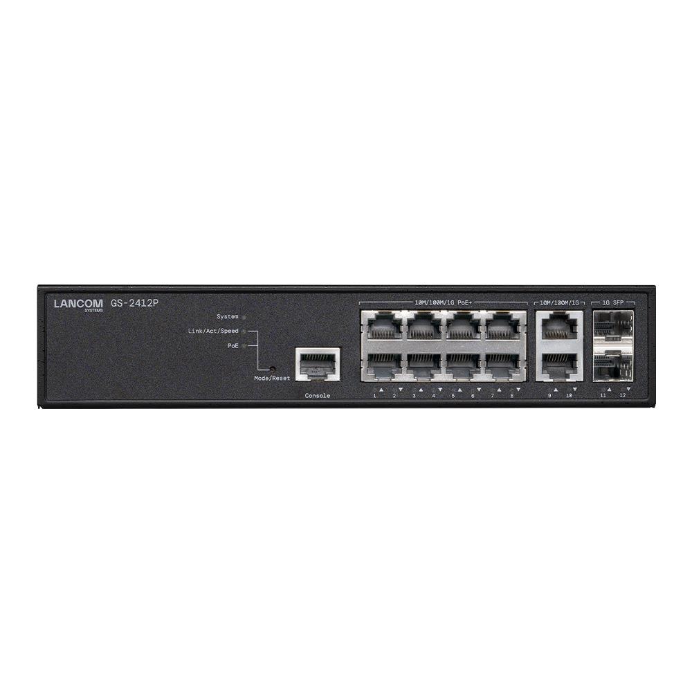 GS-2412P Gestito L2+ Gigabit Ethernet (10/100/1000) Supporto Power over Ethernet (PoE) Nero - Foto 1