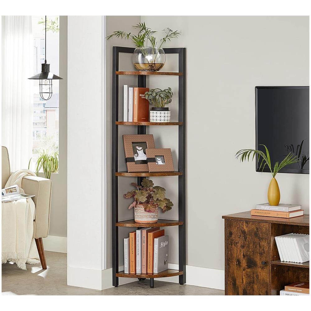 Libreria con 5 ripiani, marrone rustico, stile loft LLS803B01 - Foto 2