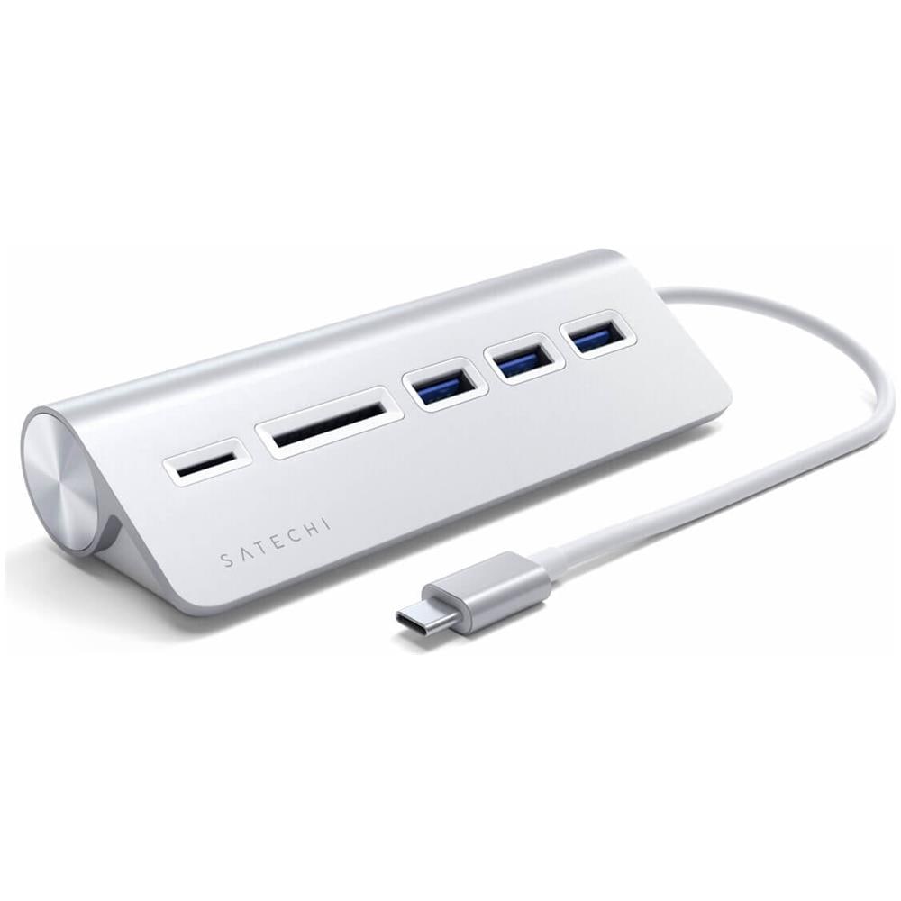 Hub USB e lettore di schede Type-C in alluminio Argento - Foto 1