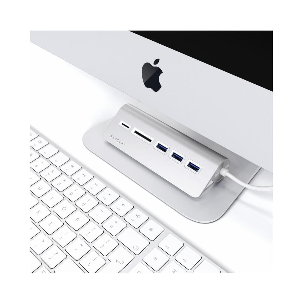 Hub USB e lettore di schede Type-C in alluminio Argento - Foto 2