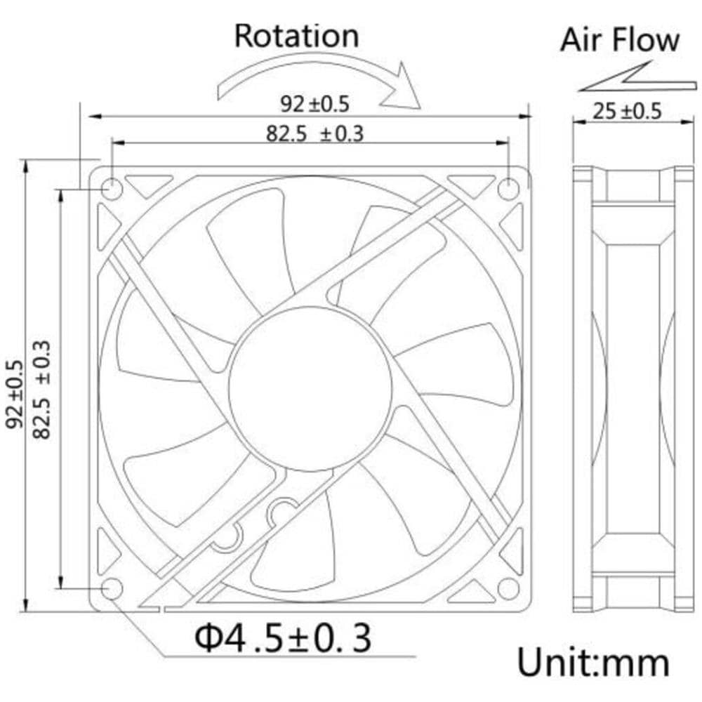 Ventola 92x92x25 12 Volt Connettore 3 Fili Con Viti Incluse - Foto 5