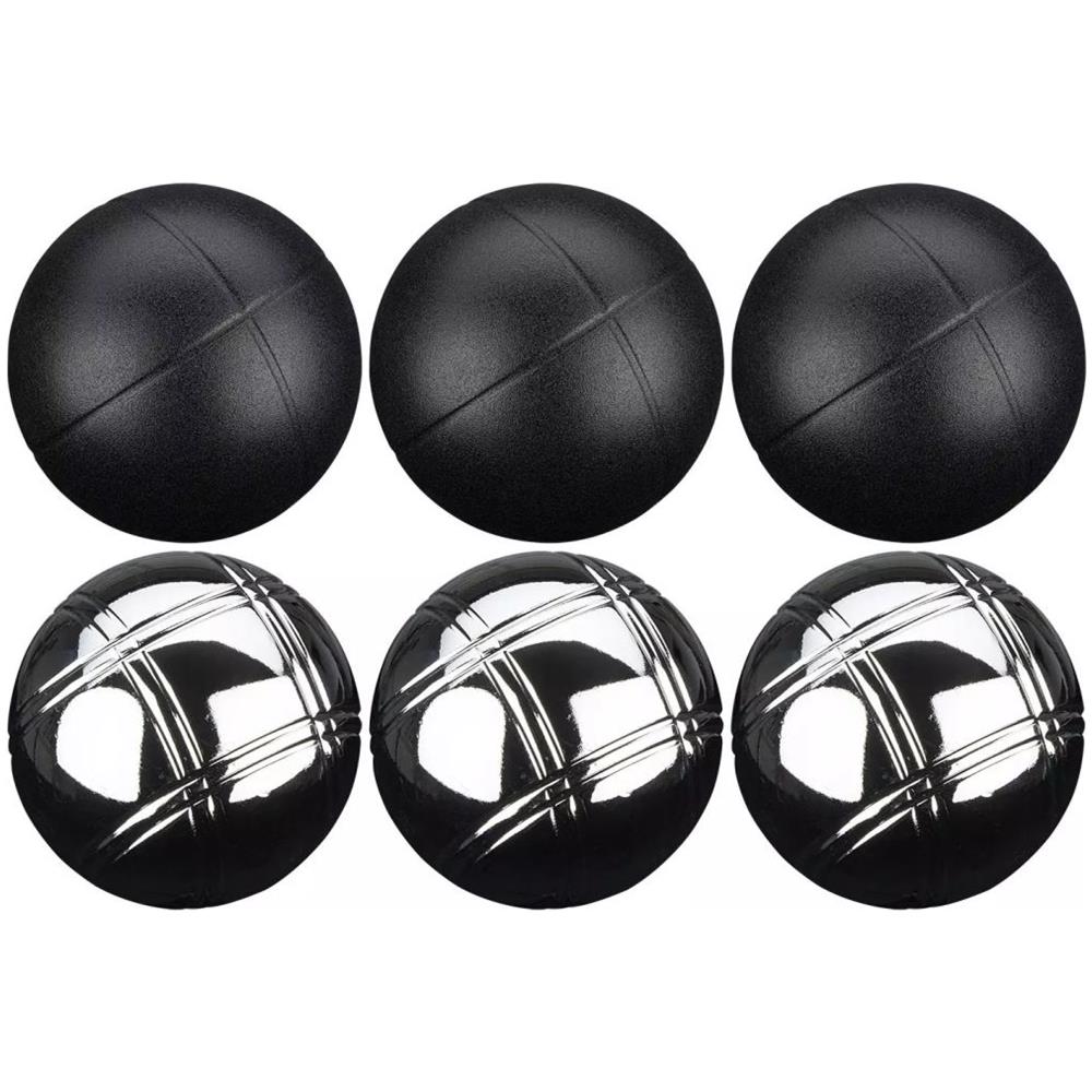 Set da Pétanque Luxe 6 Bocce Nero Argento 52JT-ZIZ-Uni - Foto 3