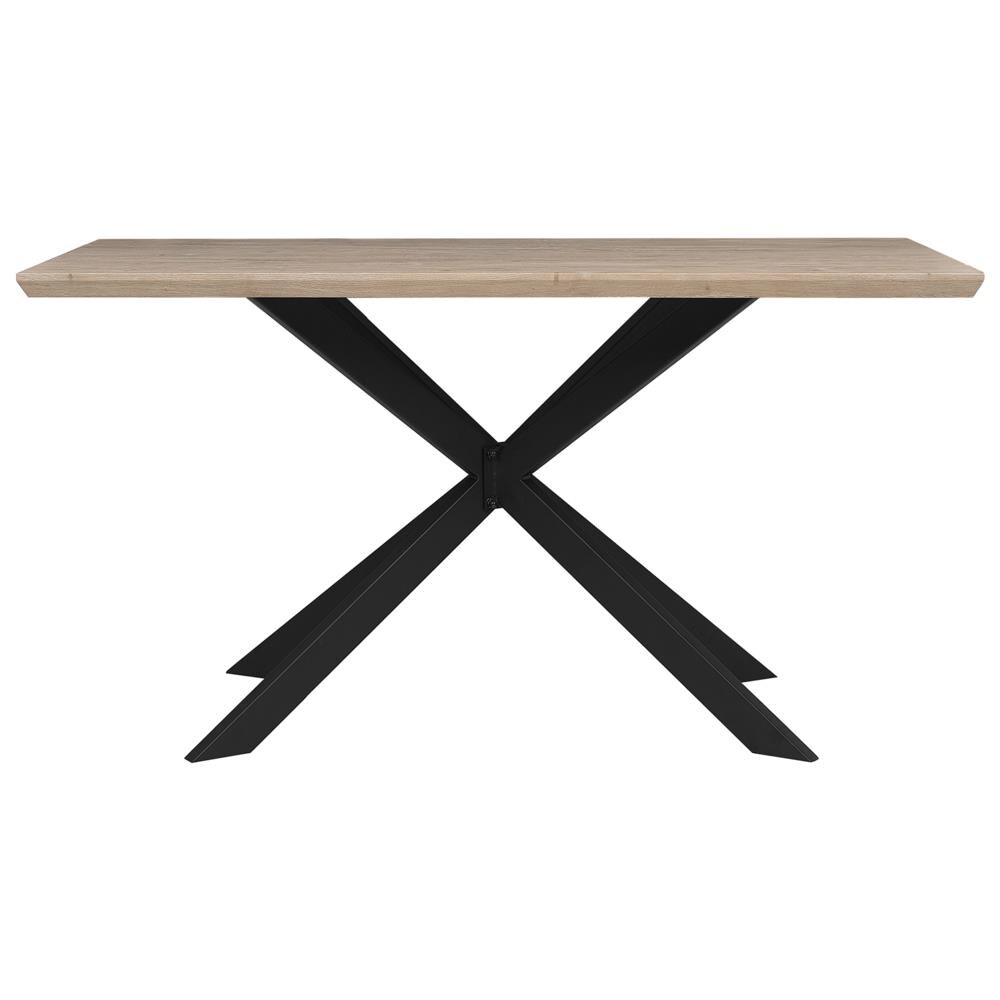 Tavolo Da Pranzo In Legno Chiaro / Nero 140 X 80 Cm Spectra - Foto 2