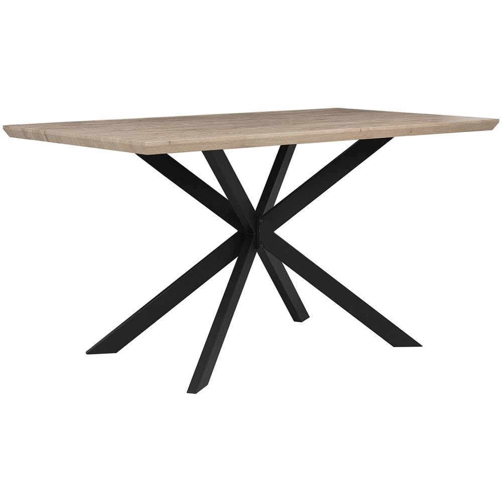 Tavolo Da Pranzo In Legno Chiaro / Nero 140 X 80 Cm Spectra - Foto 1