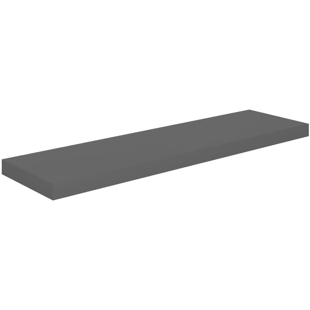 Scaffale A Parete Grigio Lucido 90x23,5x3,8 Cm In Mdf - Foto 2
