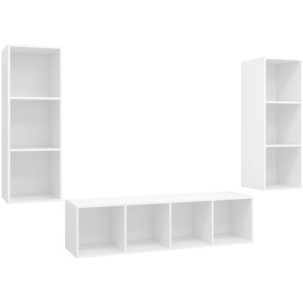 Set Mobile TV 3 pz Bianco in Truciolato - Foto 1