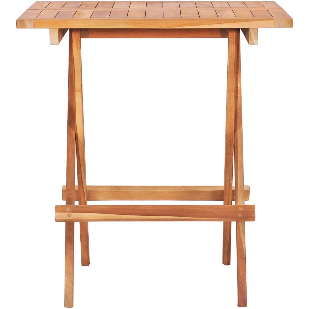 Set da Bistrot 3 pz con Cuscini Grigi in Legno Massello di Teak - Foto 1