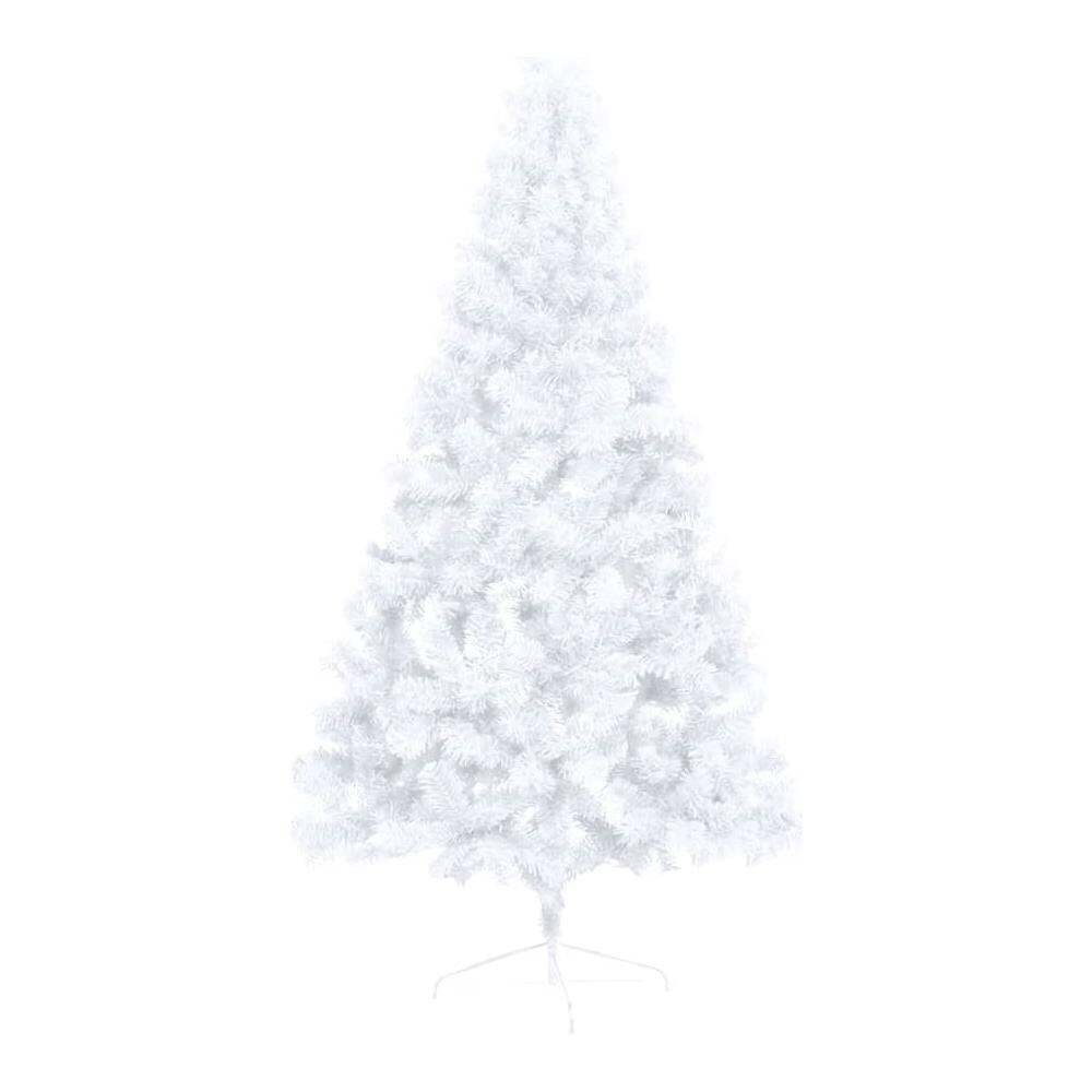Albero di Natale Artificiale Metà con Supporto Bianco 150cm PVC - Foto 3