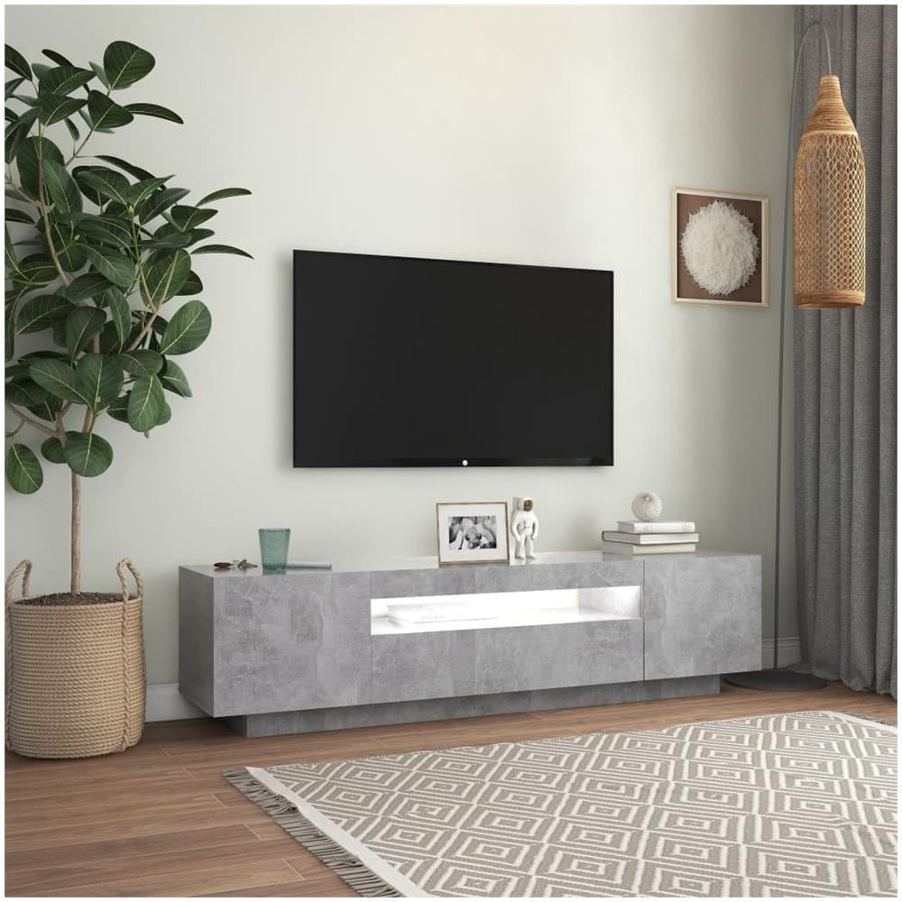 Mobile Porta TV con Luci LED Grigio Cemento 160x35x40 cm - Foto 8